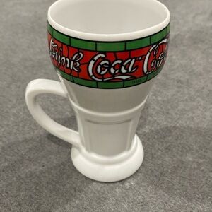 Vintage rare Coca-Cola white milk glass mug cup beverage coffee tea